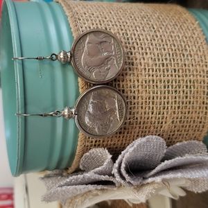 Authentic 1936 Buffalo Nickel Earrings